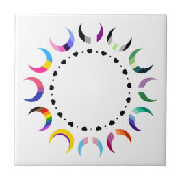 Crescent Pride Moons & Heart Ring Tegeltje