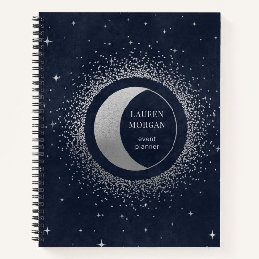 Crescent Silver Moon Monogram Notitieboek (Voorkant)