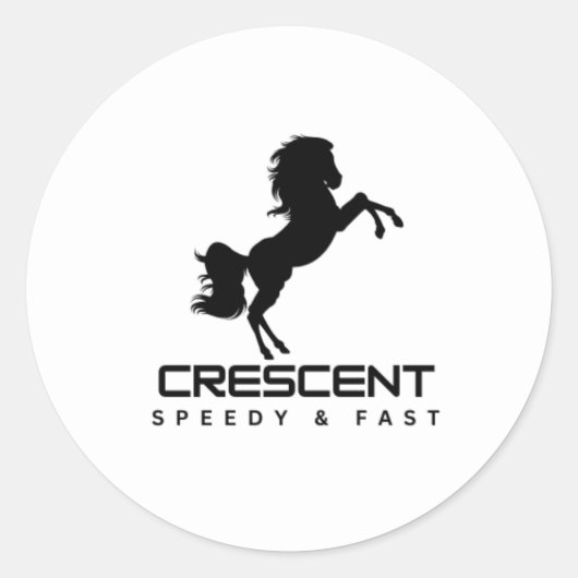 CRESCENT SPEEDY SNELLE PAARD LEVERING SEAL STIKER RONDE STICKER (Voorkant)