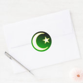 Crescent & ster van de islam ronde sticker (Envelop)