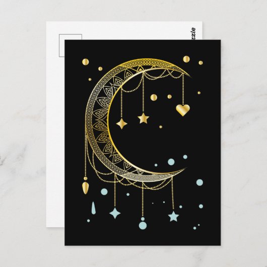 Crescent Sun Spirituality Moon Kawaii Briefkaart (Voorkant / Achterkant)