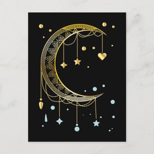 Crescent Sun Spirituality Moon Kawaii Briefkaart (Voorkant)