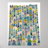 Crescent Tower Manen Watercolor Kunstprint  Poster (Voorkant)