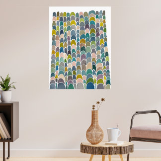 Crescent Tower Moons Watercolor Art Print