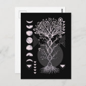 Crescent Tree Life Moon Phases Geometry Natuur Briefkaart (Voorkant / Achterkant)