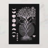 Crescent Tree Life Moon Phases Geometry Natuur Briefkaart (Voorkant)