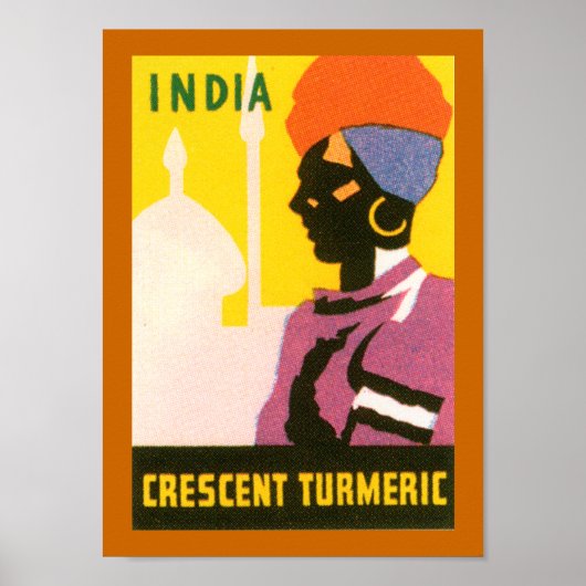 Crescent Tumeric Label (rand) Poster (Voorkant)