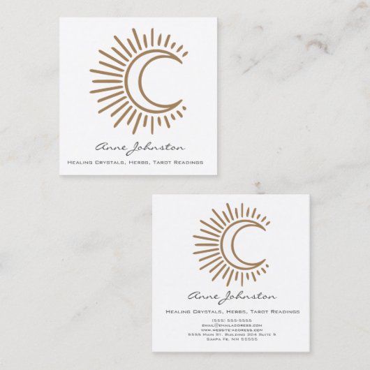 Cresent Moon Boho Square Visitekaartje (Voorkant / Achterkant)