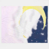 Cresent Moon in Soft Clouds Fleece Blanket Deken (Voorkant (Horizontaal))