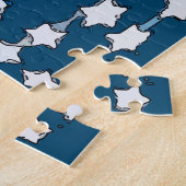 Cresent Moon & Stars, voeg tekst toe Jigzaag Puzzl Legpuzzel (Zijkant)