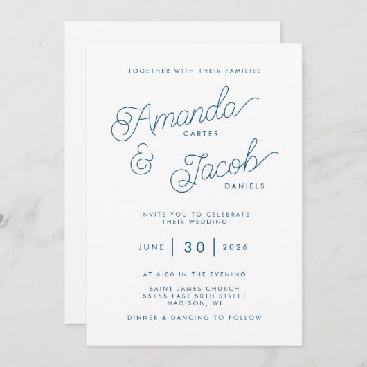 Cressida bruiloft uitnodiging (Voorkant / Achterkant)