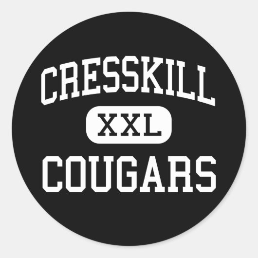 Cresskill - Cougars - High - Cresskill, Nieuw-Jers Ronde Sticker (Voorkant)