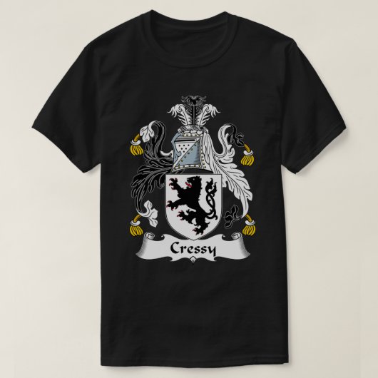 Cressy Coat of Arms Family Crest T-shirt (Design voorkant)