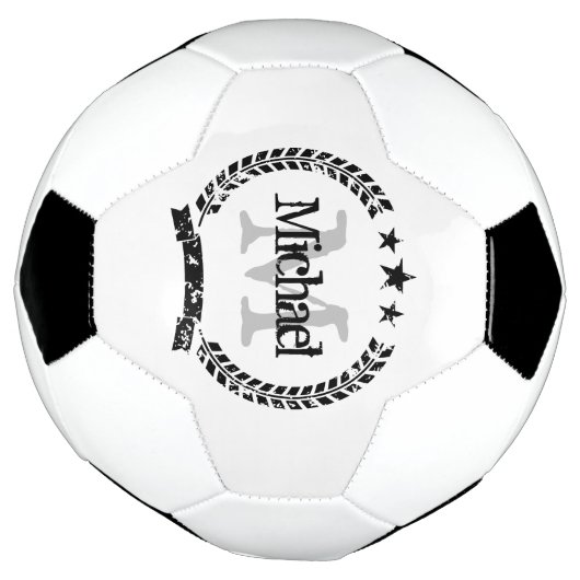 crest aangepaste naam monogram voetbal (Gedraaid)