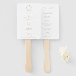  Crest Beige Monogram Weddenschap Programma Handwaaier