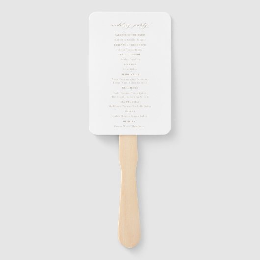  Crest Beige Monogram Weddenschap Programma Handwaaier (Achterkant)