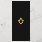 Crest Black Faux Gold Elegant bruiloft Monogram Menu (Achterkant)