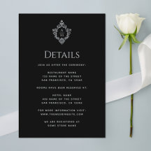 Crest Black Wedding Details  Monogram