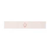 Crest Blush Roze Rose Goud Monogram Uitnodigingen Wikkel (Vlak)
