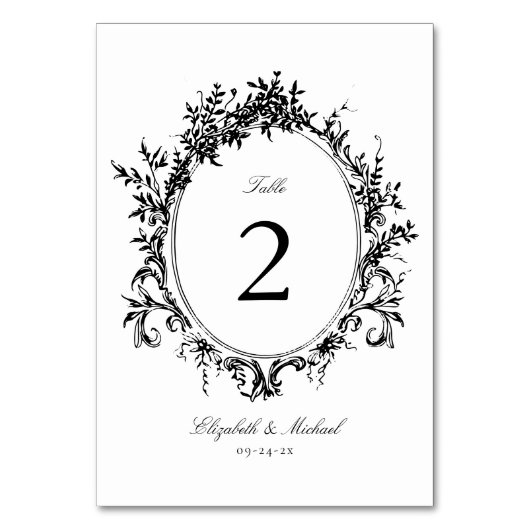 Crest Botanical Formal Wedding Kaart (Voorkant)