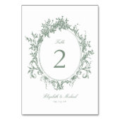 Crest Botanical Sage Green Wedding Kaart (Voorkant)