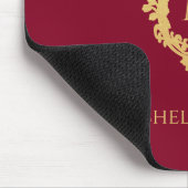  Crest Bourgondië Faux Gold Elegant Monogram Muismat (Hoek)