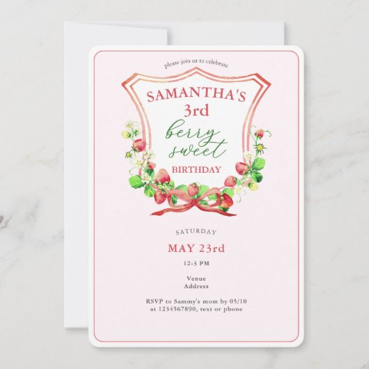 Crest Bow Berry Sweet Waterverf Elke Leeftijd Verj Kaart (Voorkant)