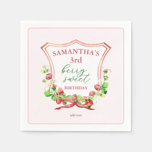 Crest Bow Berry Sweet Waterverf Elke Leeftijd Verj Servet (Voorkant)