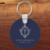Crest Boy Bevestiging Gunsten Navy Blue  Sleutelhanger (Achterkant)