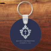Crest Boy Bevestiging Gunsten Navy Blue  Sleutelhanger (Voorkant)