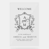  Crest Bruiloft Welkom Acryl Bord (Voorkant)