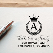 Crest Crown Wreath Monogram Retouradres Rubberstempel