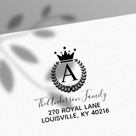 Crest Crown Wreath Monogram Retouradres Rubberstempel
