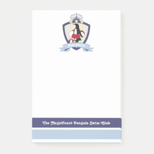 Crest Cute Penguin-Kinderen van de Zwemclub Post-it® Notes