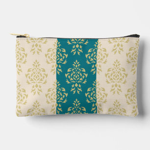 Crest Damask Pattern – Goud op Blauwgroen & Crème Etui