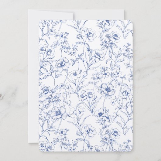 Crest Dusty Blue Rozen Bruiloft Kaart (Achterkant)