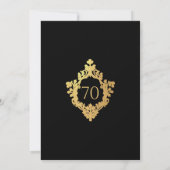 Crest Elegant Zwart Goud Man 70e Verjaardag Kaart (Achterkant)