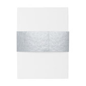 Crest Faux Zilverfolie  Monogram Navy Blauw Uitnodigingen Wikkel (Achterkant Voorbeeld)