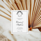 Crest Franse Bow Monogram Alles in één bruiloft Kaart