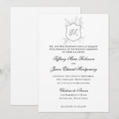 Crest gebladerte moderne klassieke zwart wit bruil kaart (Voorkant / Achterkant)