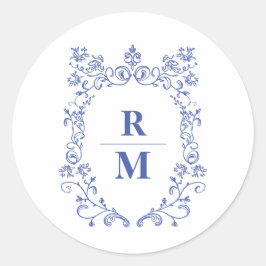 Crest gepersonaliseerde bruiloft Monogram label