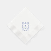 Crest gepersonaliseerde bruiloft Monogram papier s Servet (Hoek)