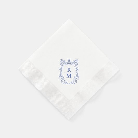 Crest gepersonaliseerde bruiloft Monogram papier s Servet (Hoek)