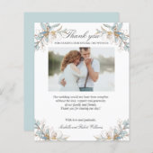 Crest Gold en blue floral Weduwen Foto BEDANK U (Voorkant / Achterkant)