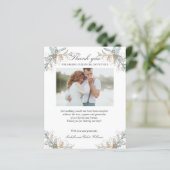 Crest Gold en blue floral Weduwen Foto BEDANK U (Staand voorkant)