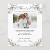 Crest Gold en blue floral Weduwen Foto BEDANK U (Voorkant)