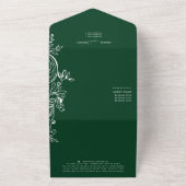 Crest Initiaal 3 Foto RSVP Emerald Green Wedding All In One Uitnodiging (Buitenkant)