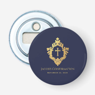 Crest jongens bevestiging favorieten marineblauw n button flesopener