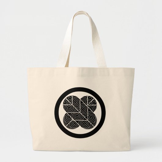 Crest KAMON-symbool uit de Japanse familie Grote Tote Bag (Voorkant)