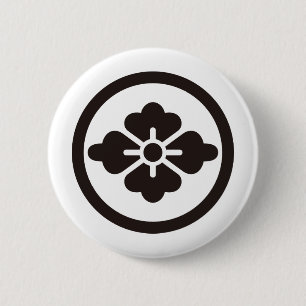 Crest KAMON-symbool uit de Japanse familie Ronde Button 5,7 Cm